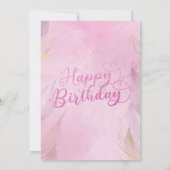Roze Happy Birthday Custom Foto Flat Kaart (Achterkant)