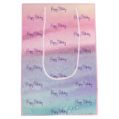 Roze Happy Birthday Medium Cadeauzakje (Achterkant)