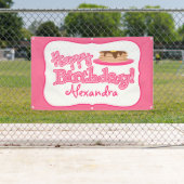 Roze Happy Birthday Pancakes Spandoek (Insitu)