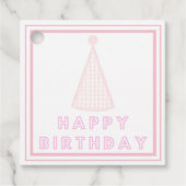 Roze Happy Birthday Pet Gift Labels (Voorkant)