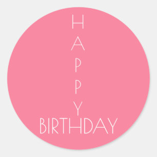Roze Happy Birthday Sticker