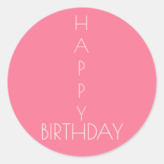 Roze Happy Birthday Sticker