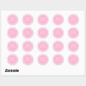 Roze Happy Birthday Sticker (Vel)