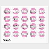 Roze Happy Birthday Sticker (Vel)