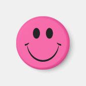 Roze Happy Face Magnet Magneet (Voorkant)