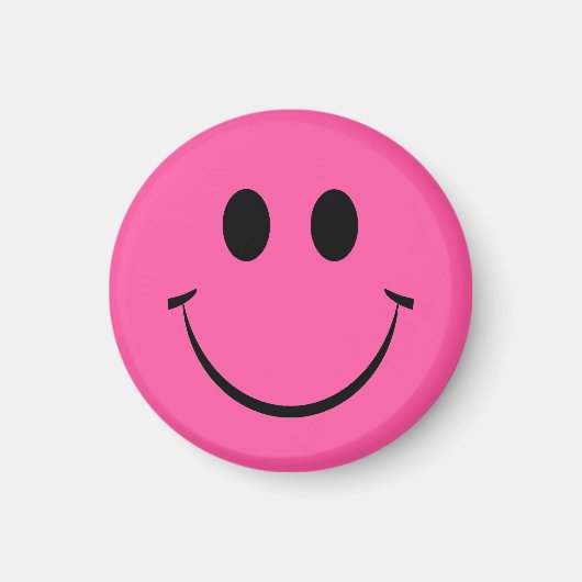 Roze Happy Face Magnet Magneet (Voorkant)