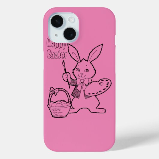 Roze Happy Paaster Bunny Case-Mate iPhone Case (Achterkant)