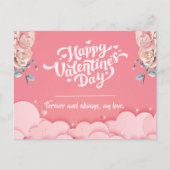 Roze Happy Valentijnsdag Briefkaart (Voorkant)