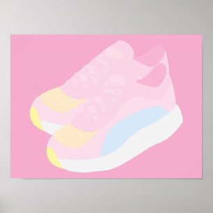 Roze hardloopschoenen poster