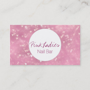 Roze harlampen patroon Nail Bar-schoonheidsspecial Visitekaartje