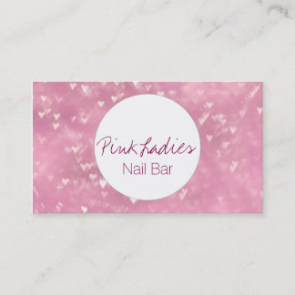 Roze harlampen patroon Nail Bar-schoonheidsspecial Visitekaartje