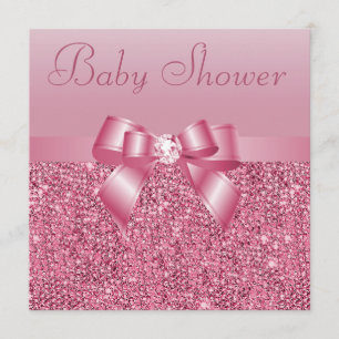 Roze harsen, Baby shower met zwoerd en diamant Kaart