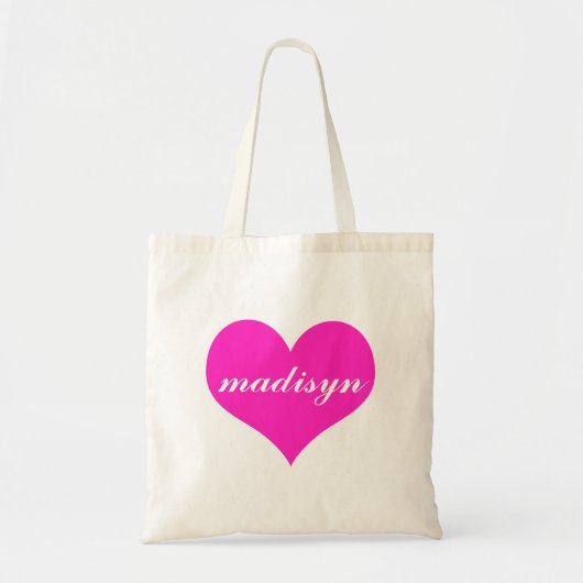 Roze hart Aangepast budget Tas (Voorkant)