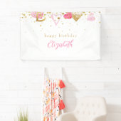 Roze hart Aangepast hart geboortedag Spandoek (Insitu)