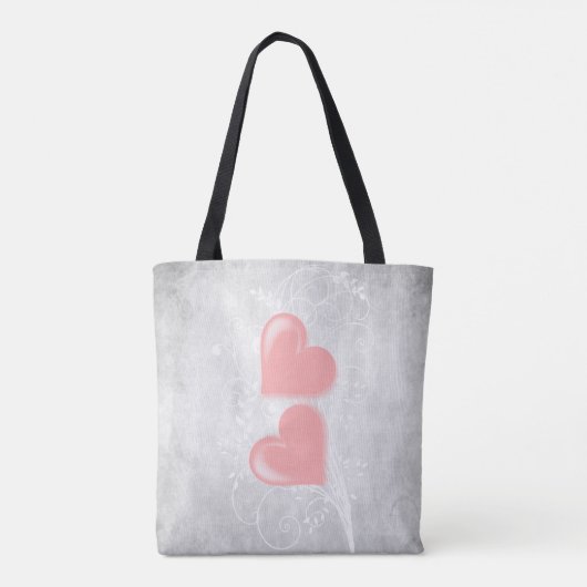 Roze hart Aangepaste Canvas tas (Achterkant)