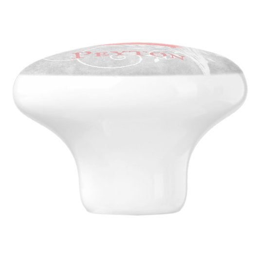 Roze hart Aangepaste keramische knop (Zijkant)