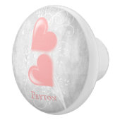 Roze hart Aangepaste keramische knop (Rechts)