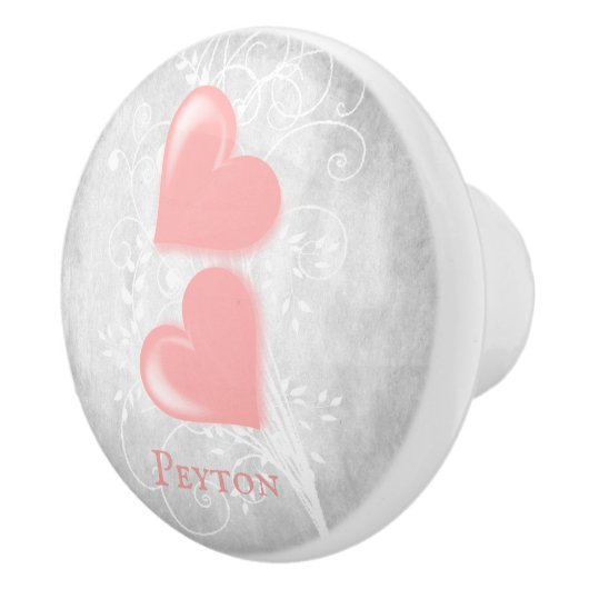 Roze hart Aangepaste keramische knop (Rechts)