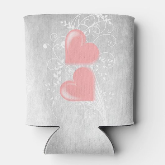 Roze hart Aangepaste Koelbox Blikjeskoeler (Achterkant)