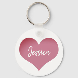Roze hart Aangepaste naam Sleutelhanger