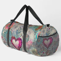 Roze Hart Abstracte Duffle Bag