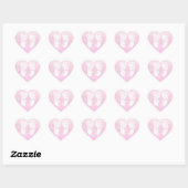 Roze Hart Baby Footprints Stickers (Vel)