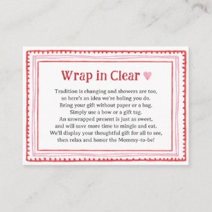 Roze Hart Baby Shower Wrap In Helder Informatiekaartje