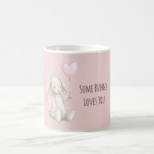 Roze Hart Ballon Een Konijn Houdt Van Jou Koffiemok