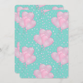 Roze Hart Ballon Kaart (Voorkant / Achterkant)