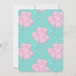 Roze Hart Ballon Kaart