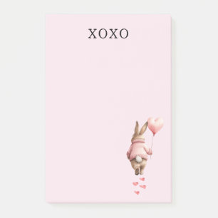 Roze Hart Ballon voetstappen Konijn Post-it® Notes