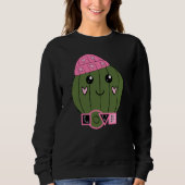 Roze Hart Beanie Cactus Love Trui (Voorkant)