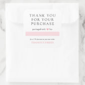 Roze Hart Bedankt voor de bestelling Vierkante Sticker (Tas)