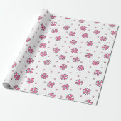 Roze Hart Bloemblaadjes Cadeaupapier (Uitgerold)