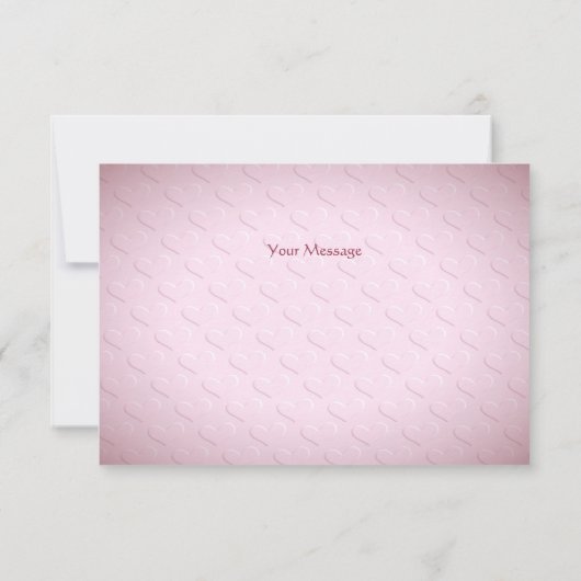 Roze Hart Bloemen Dank u kaart (Achterkant)