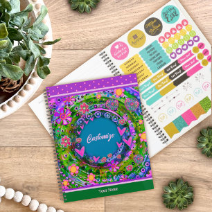 Roze Hart Bloemen Naam Planner