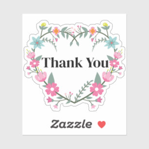 Roze Hart Bloemen Sticker