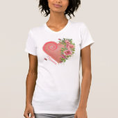 Roze Hart Bloemen T-shirt (Voorkant)