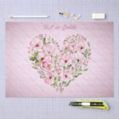 Roze Hart Bloemenweefsel Papier (Craft)
