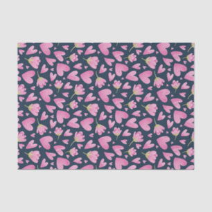 Roze hart bloempatroon Cute Valentijnsdag Tissuepapier