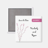 Roze Hart Boom Save the Date Magnet Magneet (Voorkant / Achterkant)