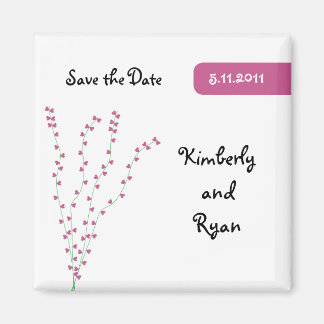 Roze Hart Boom Save the Date Magnet Magneet