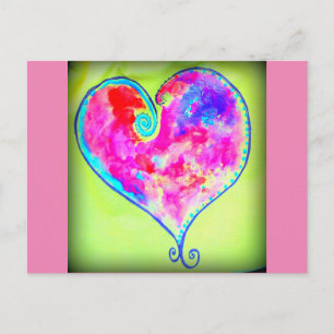 roze hart briefkaart