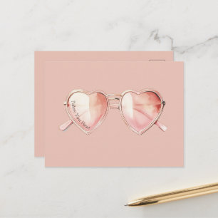 Roze Hart Bril Citaat Briefkaart