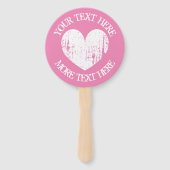  roze hart bruiloft partij foto hand fans handwaaier (Voorkant)
