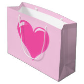 Roze Hart Cadeautas (Achterkant Gekanteld)