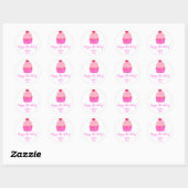 Roze Hart Cupcake Gift Label Sticker (Vel)