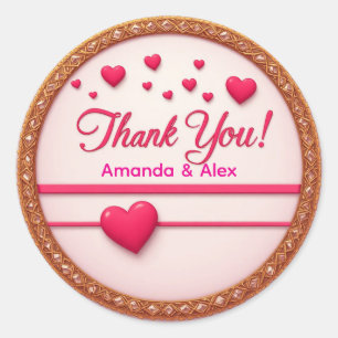 💖 Roze Hart Dank Je Trouw Favoriet 💖 Ronde Sticker