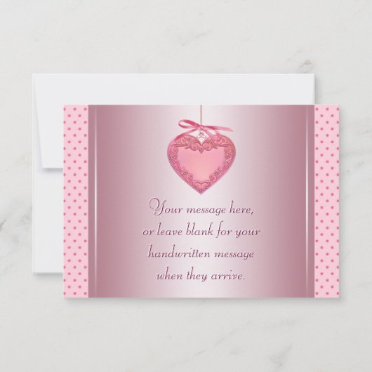 Roze Hart Dank u kaarten (Achterkant)