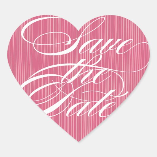 Roze Hart | De datumenvelopverzegeling opslaan Sticker (Voorkant)